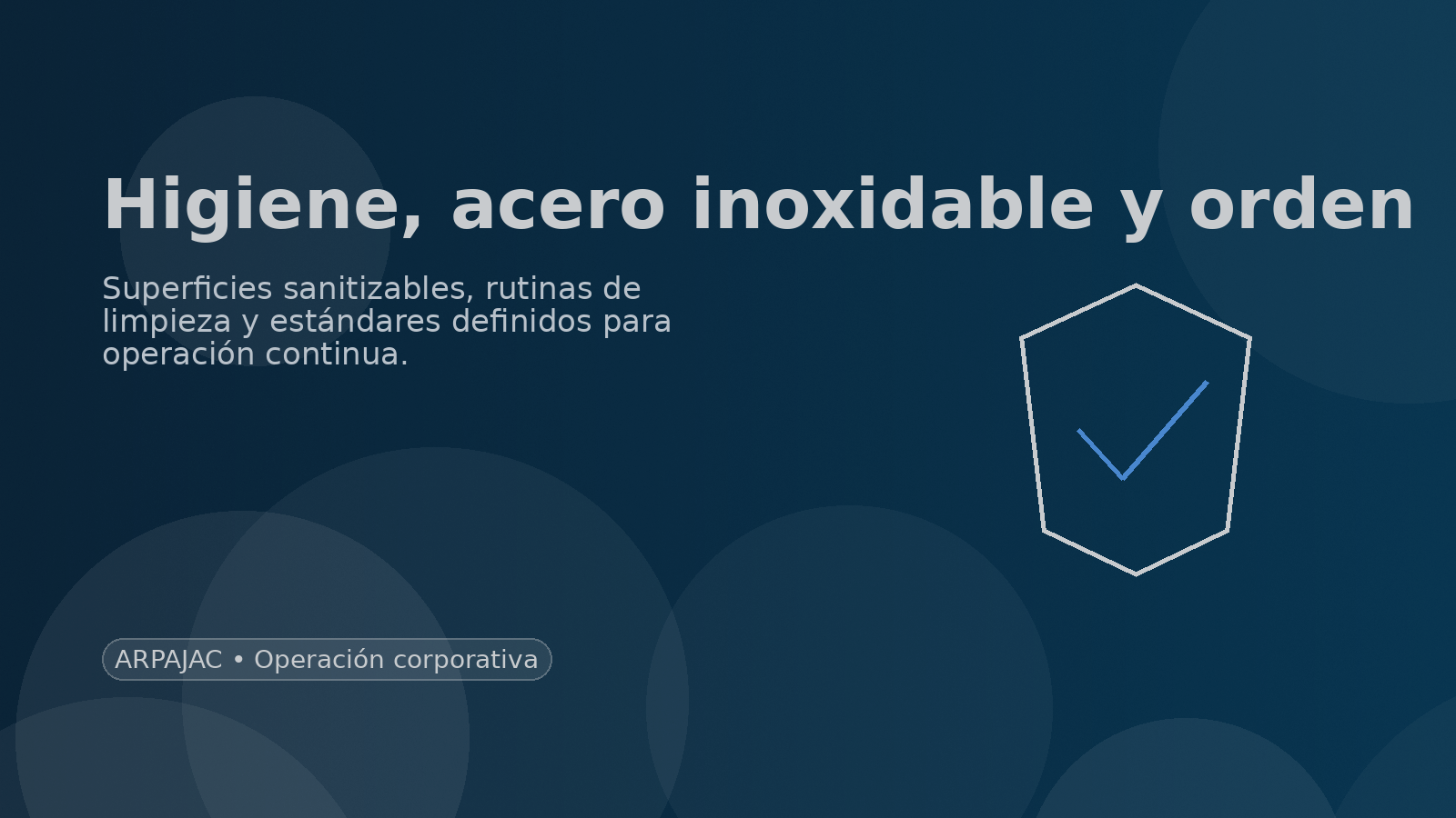 Higiene, acero inoxidable y orden